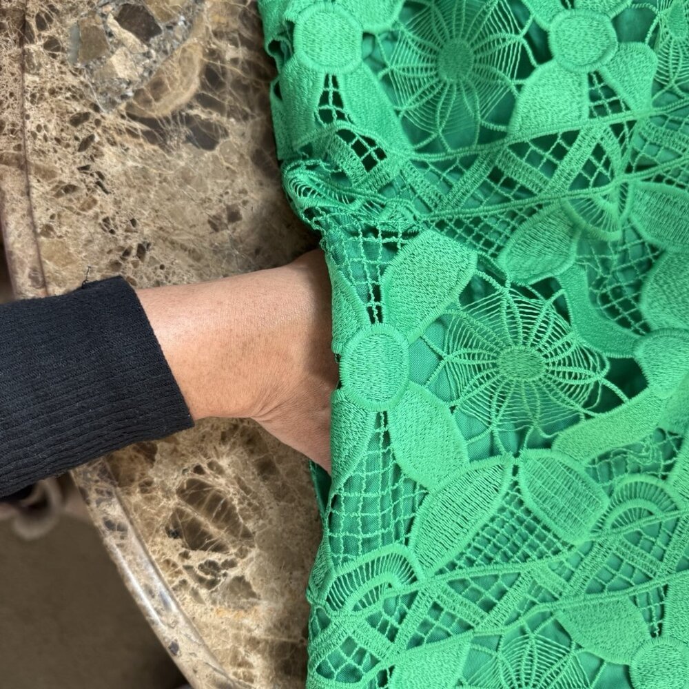 ANTHROPOLOGY Green Floral Lace mini Women’s Dress NWT MSRP $170 Size M Petite - Picture 12 of 14